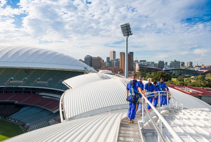 Group climbing Adelaide Oval, Adelaide, South Australia © Che Chorley Photography