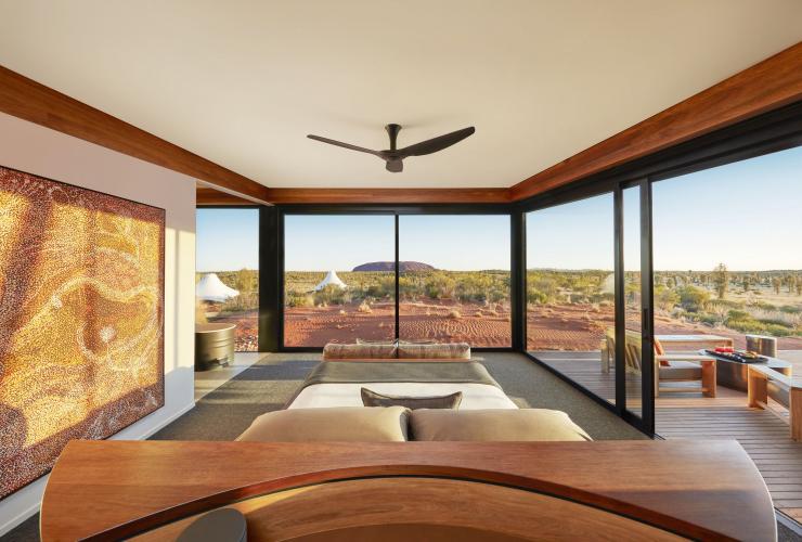 Dune Pavilion Bedroom, Longitude 131, Uluru-Kata Tjuta National Park, Northern Territory © George Apostolidis