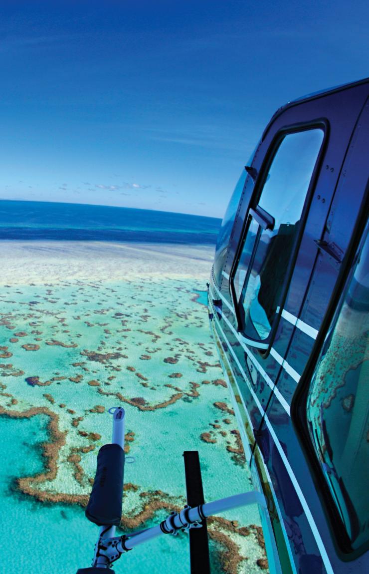 Helicopter flight over reef, qualia, Great Barrier Reef, Queensland © qualia