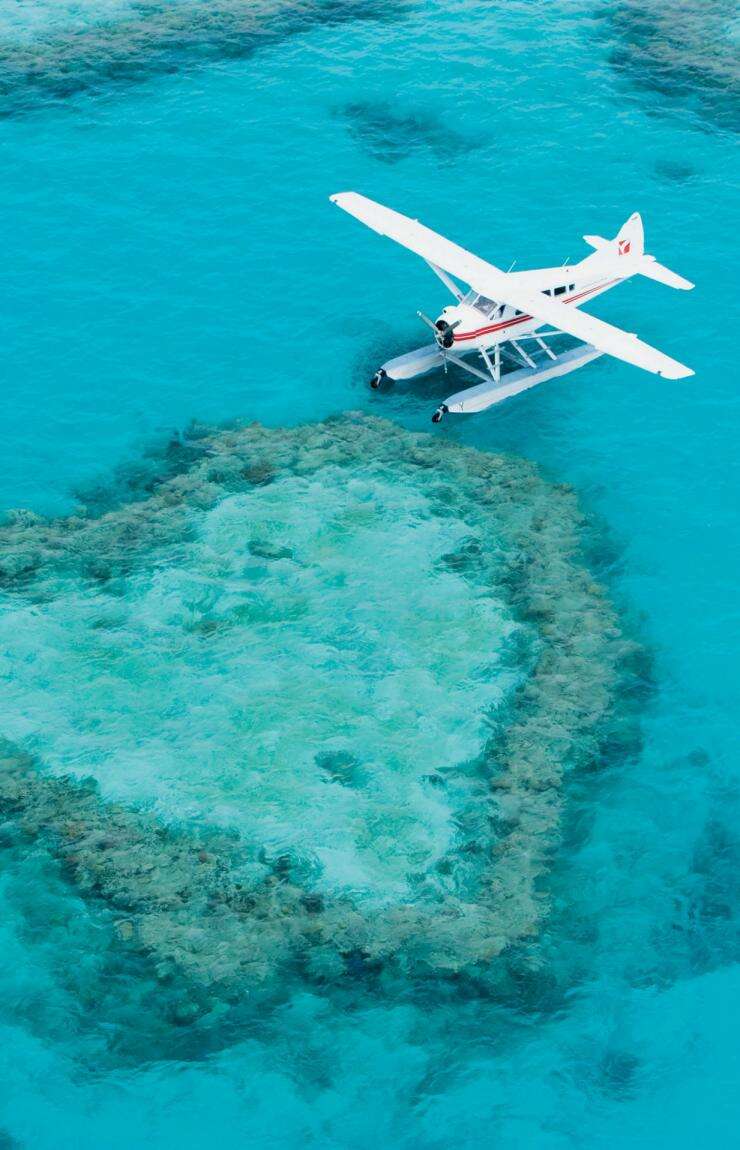 Seaplane on Heart Reef, Great Barrier Reef, Queensland © Tourism and Events Queensland