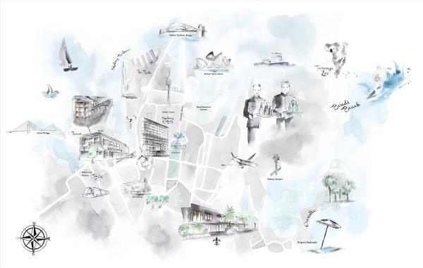 Maya Beus's map of Sydney, Illustration Room © Maya Beus 