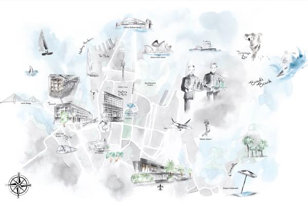 Maya Beus's map of Sydney, Illustration Room © Maya Beus 