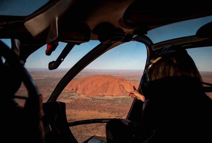 Helicopter flight over Uluru, Uluru-Kata Tjuta National Park, Northern Territory © Tourism Australia Helicopter flight over Uluru, Uluru-Kata Tjuta National Park, Northern Territory © Tourism Australia
