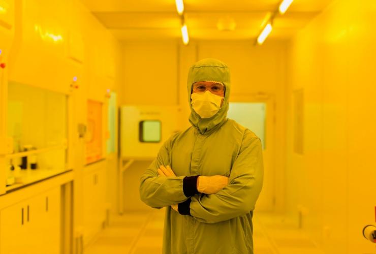 Professor David Reilly in the cleanroom in the Sydney Nanoscience Hub at University of Sydney, New South Wales © University of Sydney