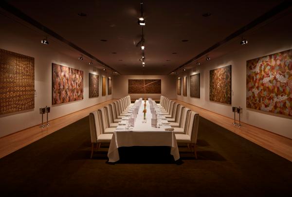 Indigenous artwork on display in the Plaza Gallery, Brisbane Convention and Exhibition Centre, Brisbane, Queensland © Brisbane Convention and Exhibition Centre