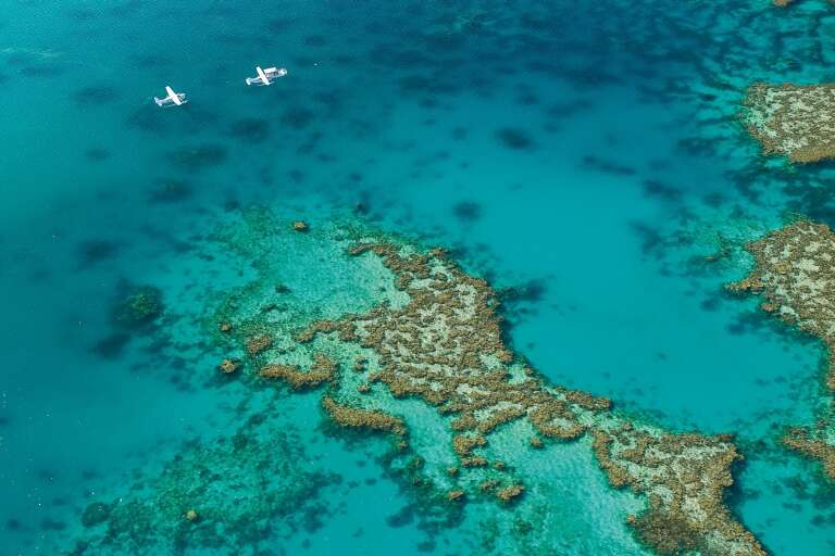 Seaplanes over Great Barrier Reef, Queensland © Tourism and Events Queensland