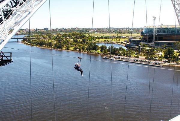 Matagarup Bridge Climb + Zip experience, Swan River, Western Australia © Matagarup Bridge Climb + Zip