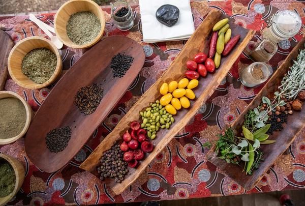 Assortment of Native edibles on display at Dale Tilsdale Bush Tucker Experience, Caversham, Perth, Western Australia © Tourism Australia