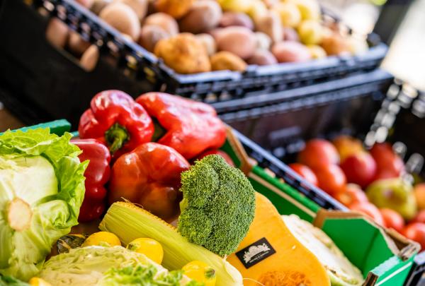 A tub of the rescued foods used by OzHarvest to make int meals for those in need. © OzHarvest