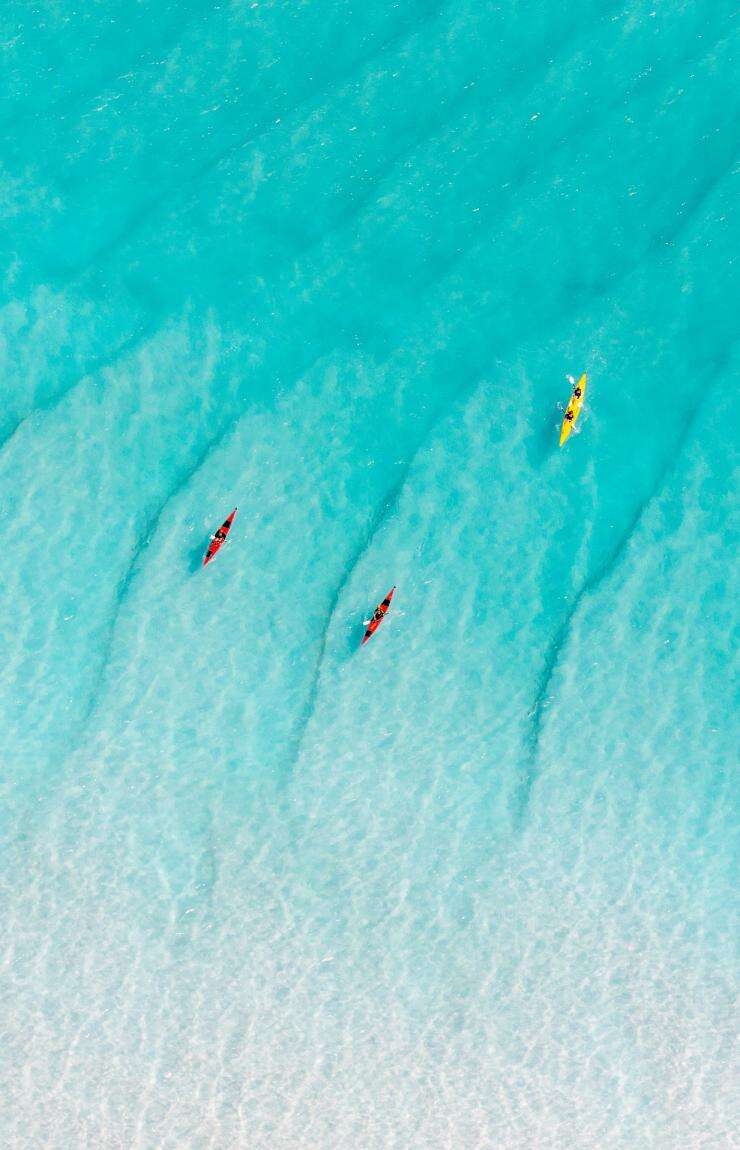 Kayaking at Whitehaven Beach, Whitsundays Islands, Queensland © Tourism Whitsundays