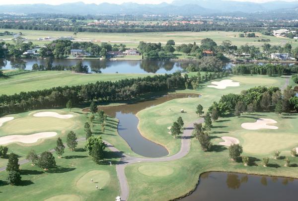 An aerial view of the Royal Pines Golf Course, Surfers Paradise, Queensland © Tourism Australia
