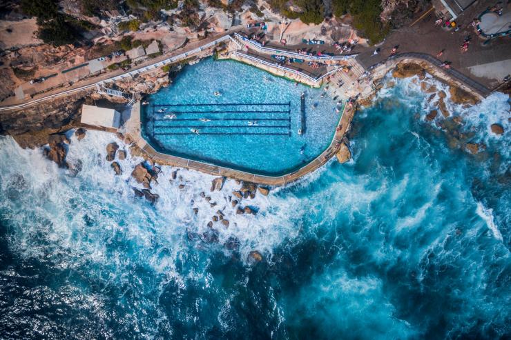 Aerial of Bronte Pool, Sydney, New South Wales © Tourism Australia