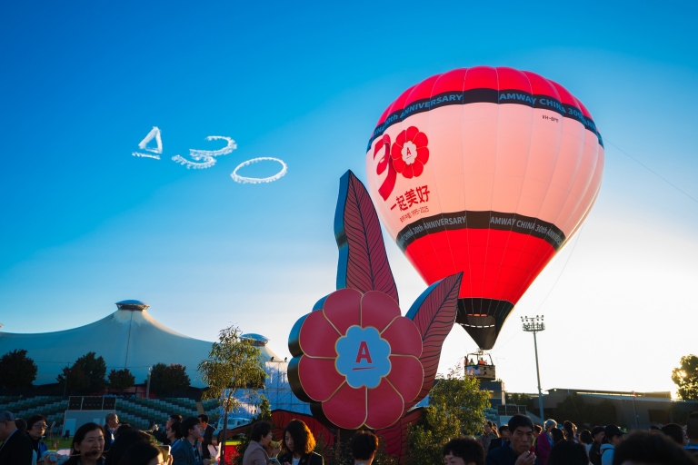 Hot air balloon taking off at Amway China Leadership Seminar 2025, Melbourne, Victoria © Amway