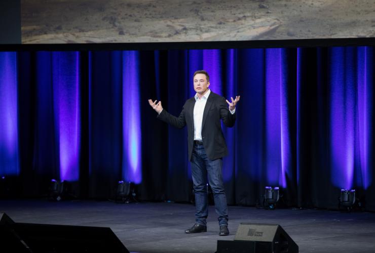 Elon Musk presenting at IAC 2017, Adelaide Convention Centre, South Australia © Adelaide Convention Centre