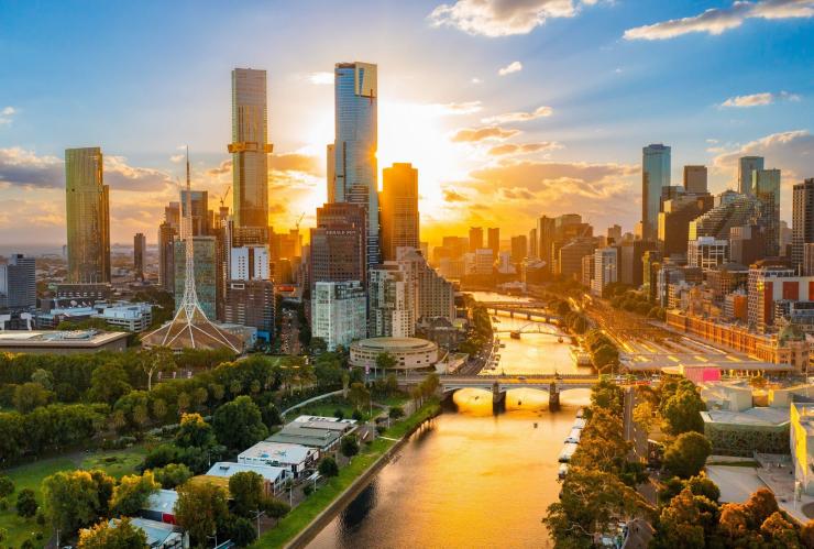 Aerial of Melbourne, Victoria © Tourism Australia
