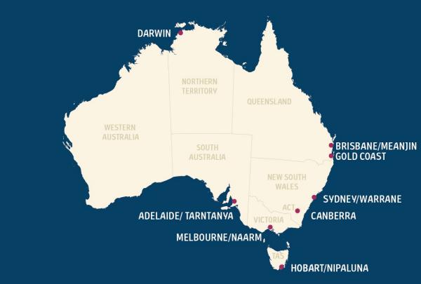 A map view of where you can connect with key technology and manufacturing destinations.