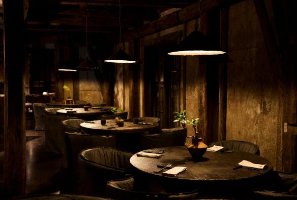 A view of the tables and chairs in Fue at The Belongil, Byron Bay, New South Wales © The Belongil