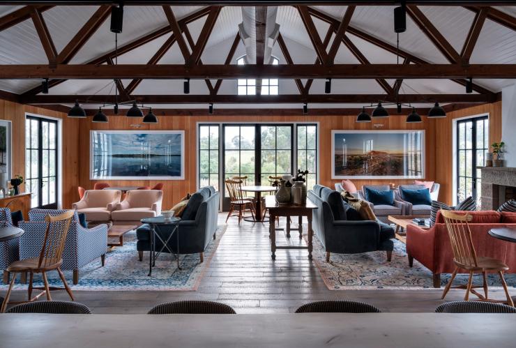 The Barn at Mount Pleasant with a seating, Hunter Valley, New South Wales © Mount Pleasant