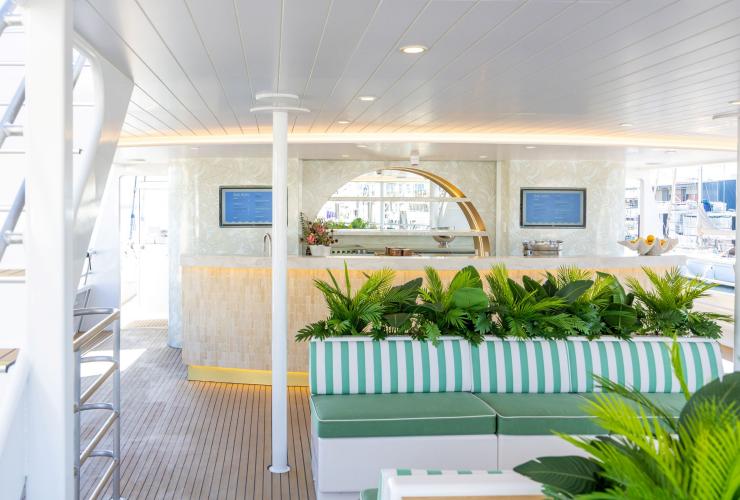 The lounge and bar area on board Spirit of Mulgumpin, Queensland © See Morton