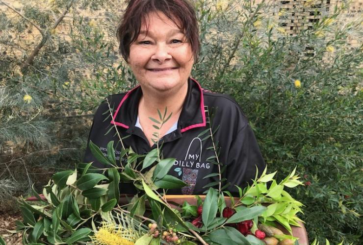 Aunty Dale Chapman, My Dilly Bag with bushtucker, Sunshine Coast, Queensland © Mystical Mountain Tours