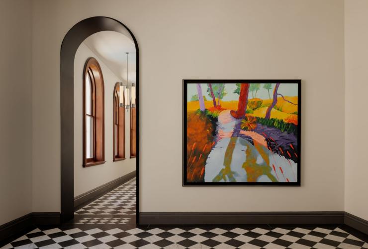 Artworks and foyer at The Lands by Capella, Bridge Street Sydney, New South Wales © Timothy Kaye