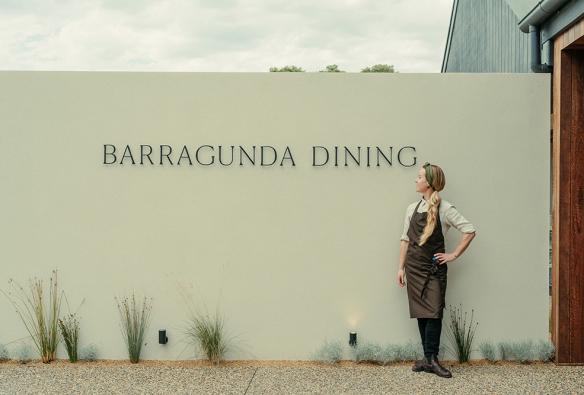 The entrance to Barragunda with Executive chef and farmer Simone Watts, Mornington Peninsula, Victoria © Arianna Leggiero