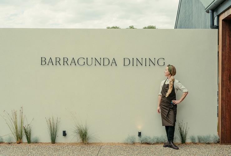 The entrance to Barragunda with Executive chef and farmer Simone Watts, Mornington Peninsula, Victoria © Arianna Leggiero