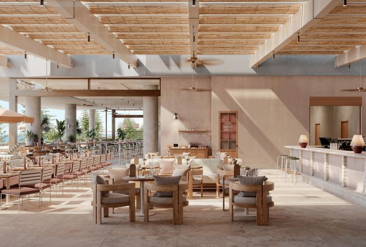 Render image of the Pool Bar Lounge at Haven, Mondrian, Gold Coast, Queensland © Justin Nicholas