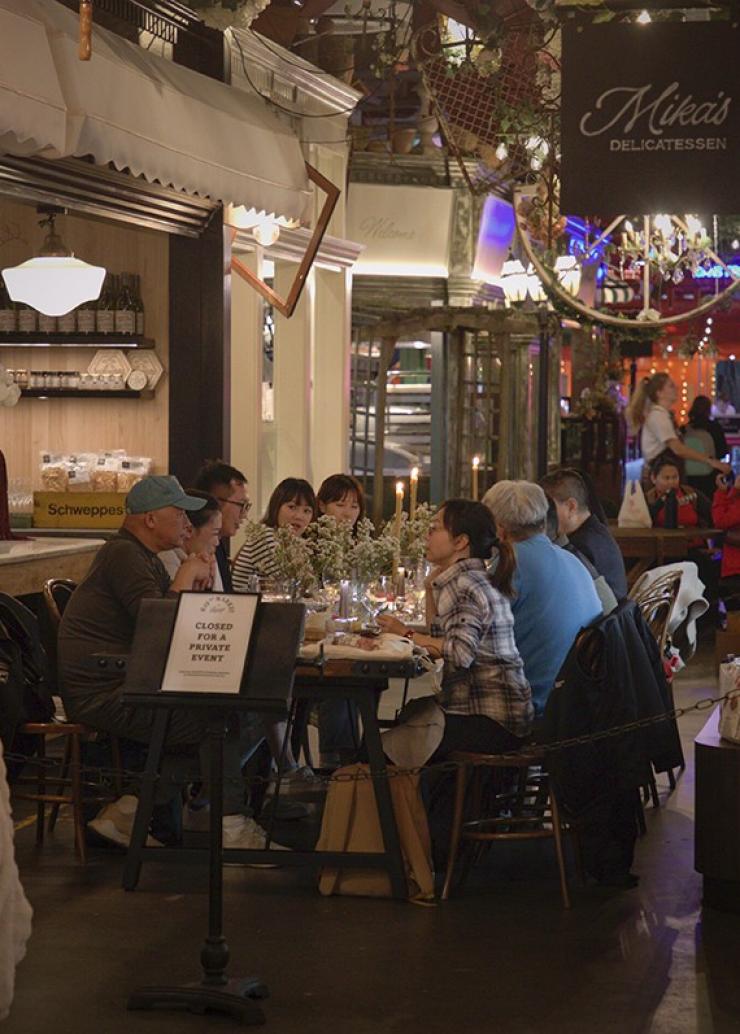 A private dining group experience in the Hay Street market at Paddy’s, Sydney, New South Wales © Doltone House Group