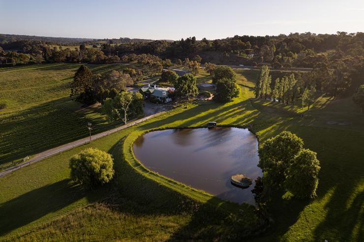 Aerial view over Ondeen in the Adelaide Hills, South Australia © Ondeen