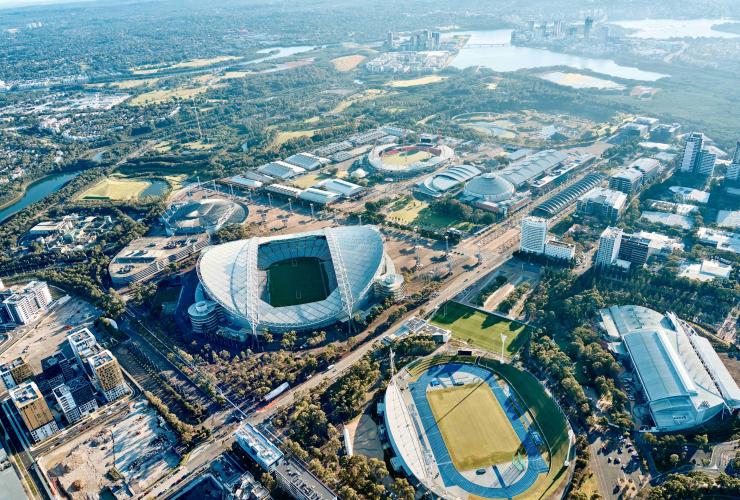 An aerial view over Stadium Australia, Sydney © Tourism Australia