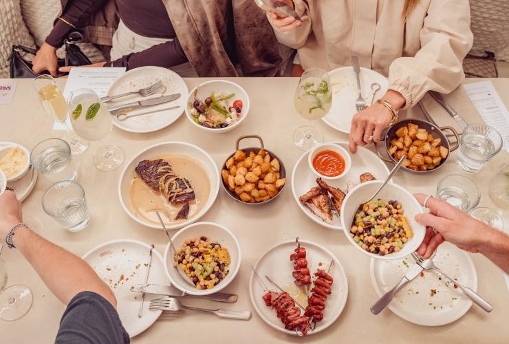 A selection of shareplates on the table captured from above. © Siroco