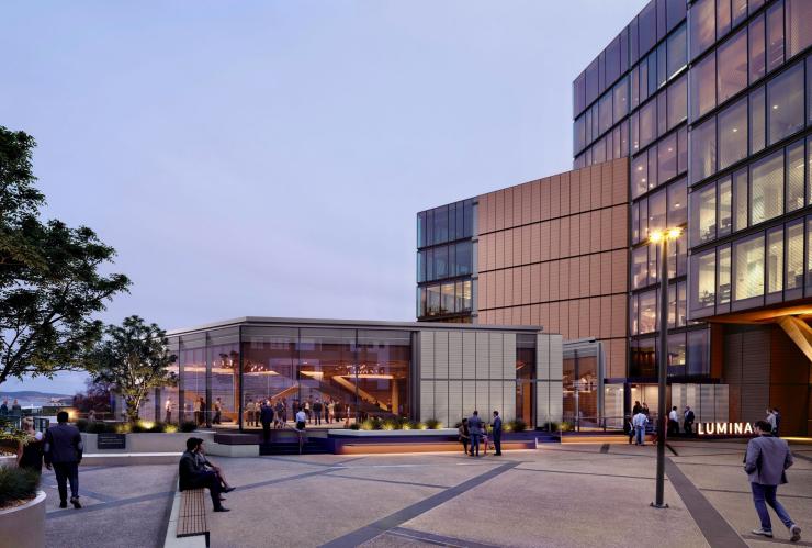 A render of the exterior of Lumina and The Tasman © The Tasman