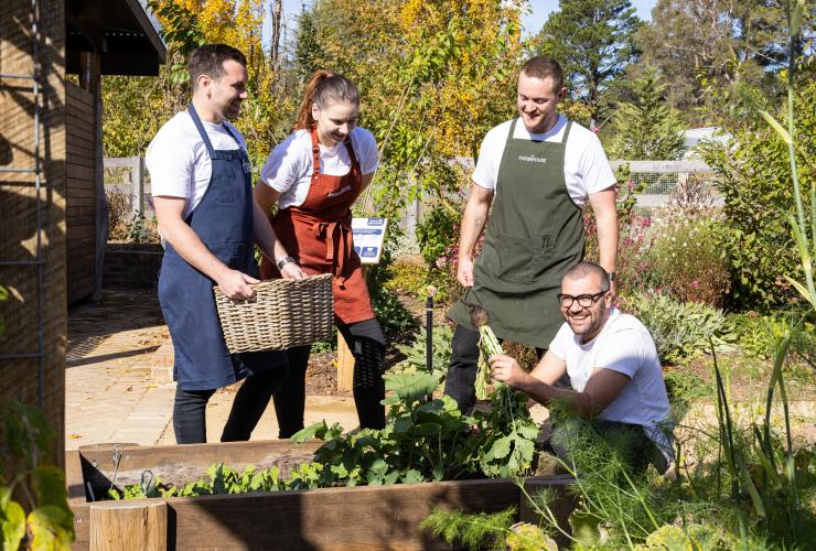 The head chefs with farm fresh produce at Burradoo Park Farm © Burradoo Park Farm 