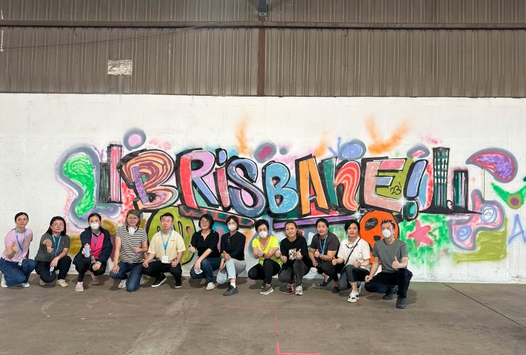 Famil delegates in Brisbane aerosol workshop. © Superordinary